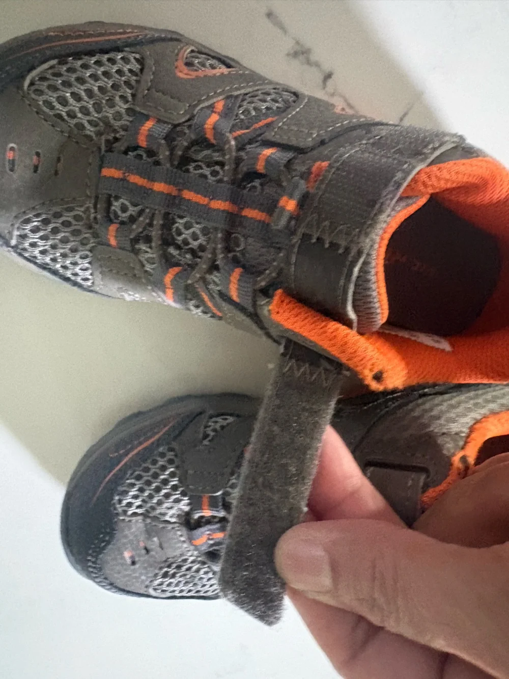 Merrell Kids Gray and Orange Slip-On Athletic Sneakers
